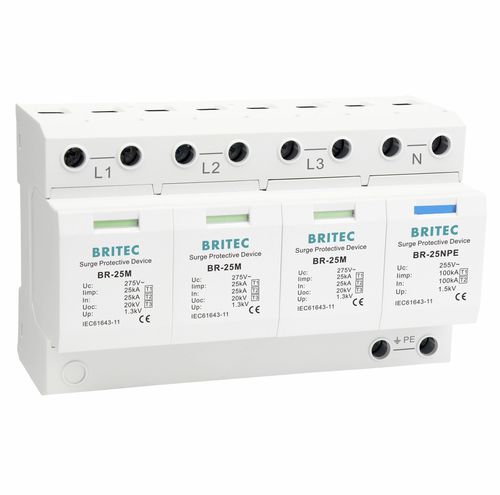 Protector de sobretensión de tipo 1 - BR-25M 3+1 series - Britec Electric Co., Ltd - de tipo 2 / de tipo 3 / clase I
