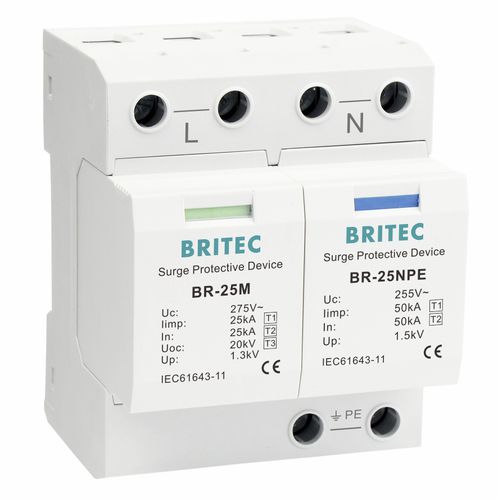 Protector de sobretensión de tipo 1 - BR-25M 1+1 series - Britec Electric Co., Ltd - de tipo 2 / de tipo 3 / clase I