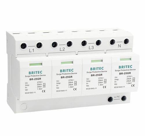 Protector de sobretensión de tipo 1 - BR-25GR 4P series - Britec Electric Co., Ltd - para equipamiento electrónico / de instalación eléctrica / con varistor