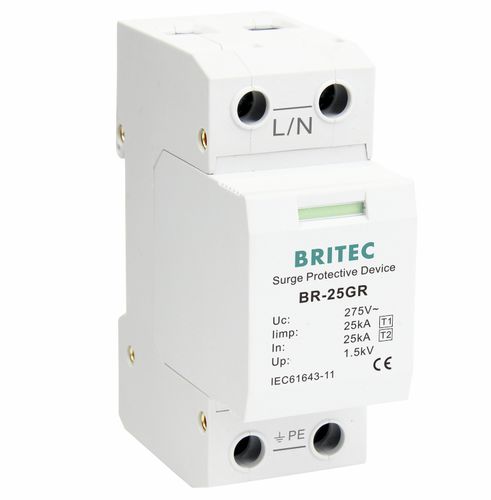 Protector de sobretensión de tipo 1 - BR-25GR 1P series - Britec Electric Co., Ltd - de tipo 2 / clase I / clase II