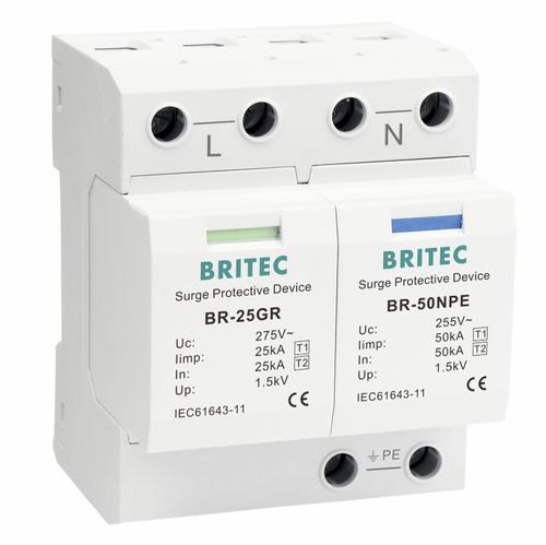 Protector de sobretensión de tipo 1 - BR-25GR 1+1 series - Britec Electric Co., Ltd - de tipo 2 / clase I / clase II