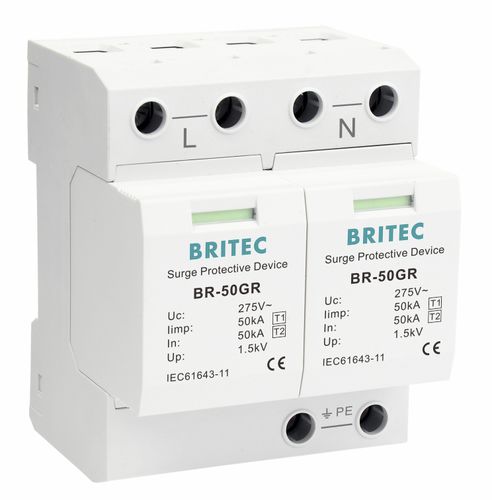 Protector de sobretensión de tipo 1 - BR-50GR 2P series - Britec Electric Co., Ltd - de tipo 2 / clase I / clase II