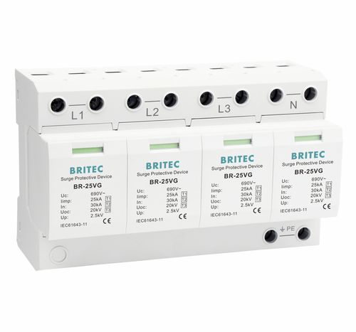 Protector de sobretensión de tipo 1 - BR-25VG 4P series - Britec Electric Co., Ltd - de tipo 2 / de tipo 3 / clase I