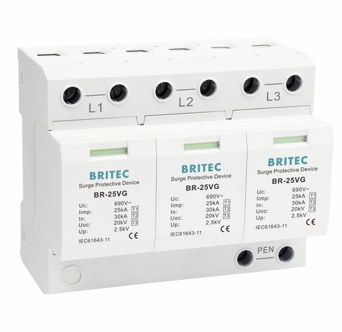 Protector de sobretensión de tipo 1 - BR-25VG 3P series - Britec Electric Co., Ltd - de tipo 2 / de tipo 3 / clase I
