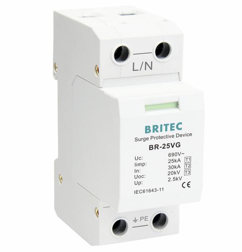 Protector de sobretensión de tipo 1 - BR-25VG 1P series - Britec Electric Co., Ltd - de tipo 2 / de tipo 3 / clase I