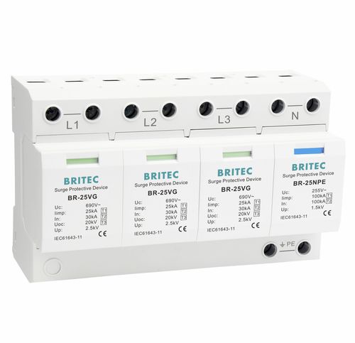 Protector de sobretensión de tipo 1 - BR-25VG 3+1 series - Britec Electric Co., Ltd - de tipo 2 / de tipo 3 / clase I