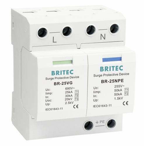Protector de sobretensión de tipo 1 - BR-25VG 1+1 series - Britec Electric Co., Ltd - de tipo 2 / de tipo 3 / clase I