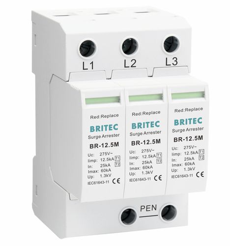 Protector de sobretensión de tipo 1 - BR-12.5M 3P series - Britec Electric Co., Ltd - de tipo 2 / clase I / clase II