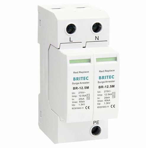 Protector de sobretensión de tipo 1 - BR12.5M 2P series - Britec Electric Co., Ltd - de tipo 2 / clase I / clase II