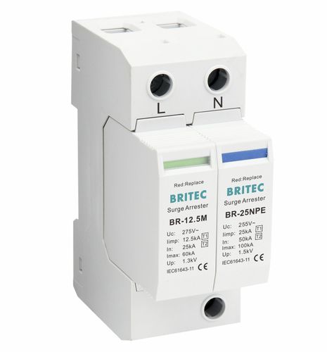 Protector de sobretensión de tipo 1 - BR12.5M 1+1 series - Britec Electric Co., Ltd - de tipo 2 / clase I / clase II