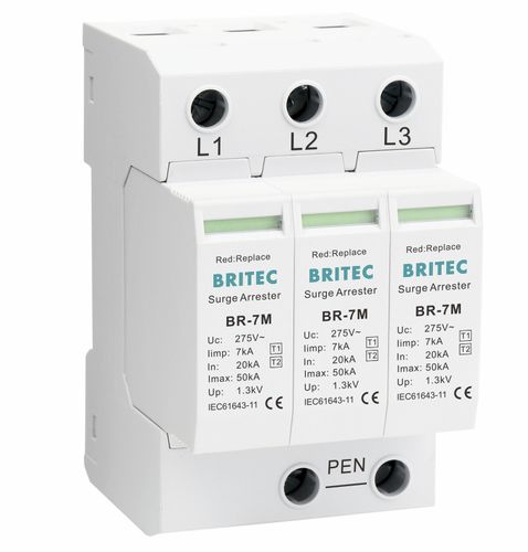 Protector de sobretensión de tipo 1 - BR-7M 3P  - Britec Electric Co., Ltd - de tipo 2 / clase I / clase II