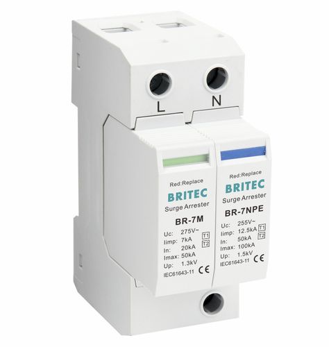 Protector de sobretensión de tipo 1 - BR-7M 1+1 series - Britec Electric Co., Ltd - de tipo 2 / clase I / clase II