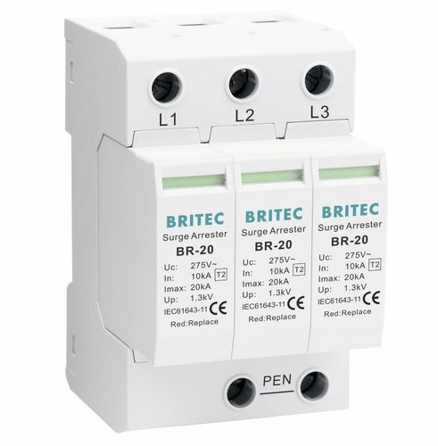 Protector de sobretensión 3 polos - BR-20 3P series - Britec Electric Co., Ltd - de tipo 2 / clase II / de instalación eléctrica