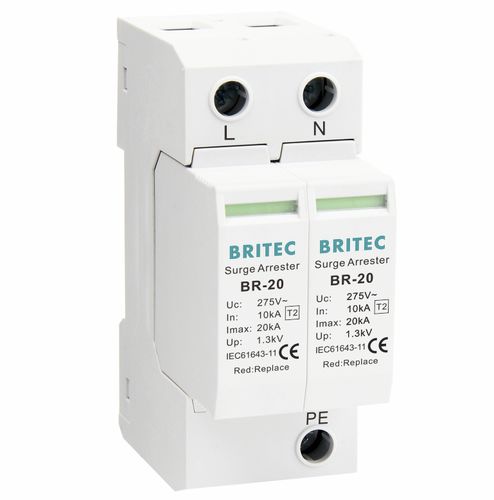 Protector de sobretensión 2 polos - BR-20 2P series - Britec Electric Co., Ltd - de tipo 2 / clase II / de instalación eléctrica
