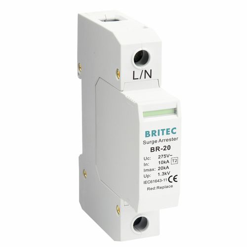 Protector de sobretensión unipolar - BR-20 1P  - Britec Electric Co., Ltd - de tipo 2 / clase II / con teleseñalización