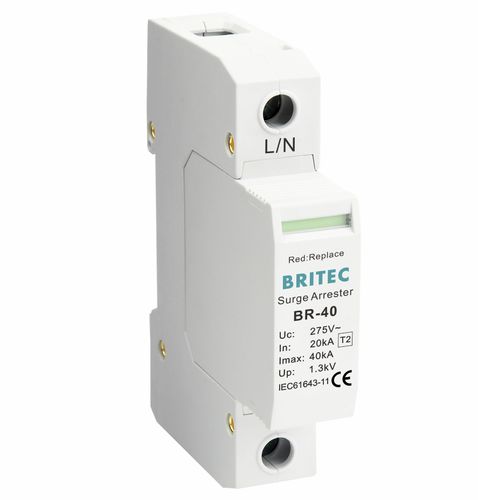 Protector de sobretensión de tipo 2 - BR-40 1P series - Britec Electric Co., Ltd - clase II / con teleseñalización / de instalación eléctrica