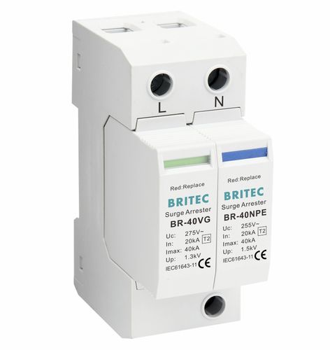 Protector de sobretensión de tipo 2 - BR-40VG 1+1 series - Britec Electric Co., Ltd - clase II / de instalación eléctrica / modulable
