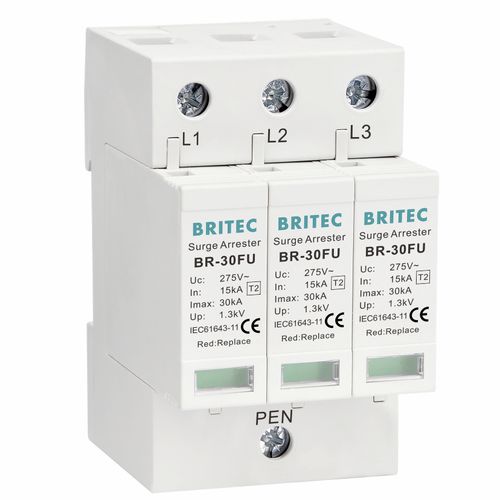 Protector de sobretensión de tipo 2 - BR-30FU 3P series - Britec Electric Co., Ltd - clase II / con teleseñalización / con varistor