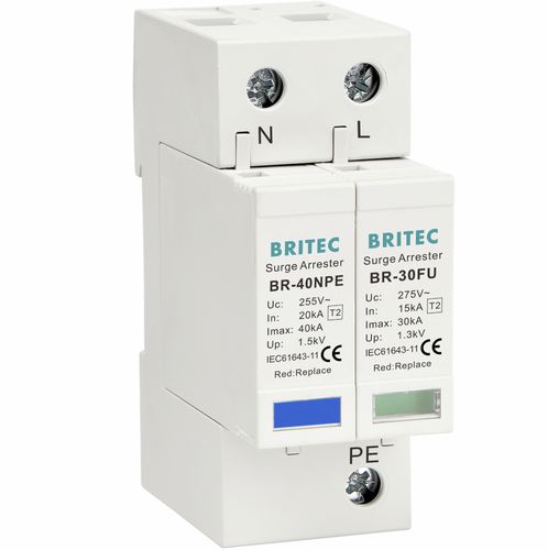 Protector de sobretensión de tipo 2 - BR-30FU 1+1 series - Britec Electric Co., Ltd - clase II / de instalación eléctrica / con varistor