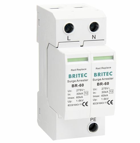 Protector de sobretensión 2 polos - BR-60 2P series - Britec Electric Co., Ltd - de tipo 2 / clase II / de instalación eléctrica