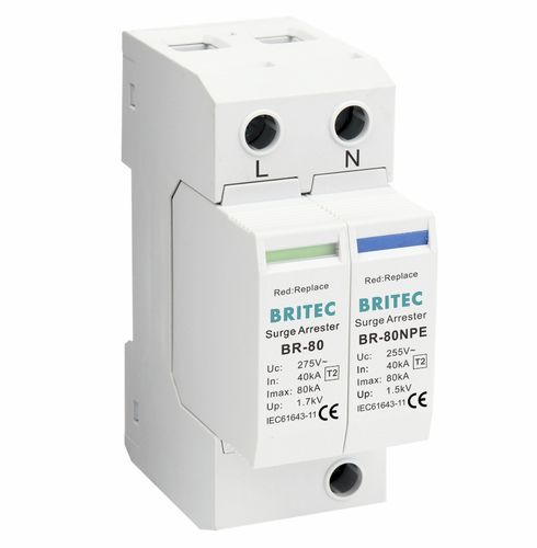 Caja de protector de sobretensión de tipo 2 - BR-80 1+1 series - Britec Electric Co., Ltd - clase II / de instalación eléctrica / con teleseñalización