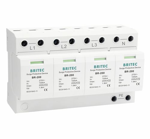 Protector de sobretensión de tipo 2 - BR-200 4P series - Britec Electric Co., Ltd - clase II / de instalación eléctrica / con teleseñalización