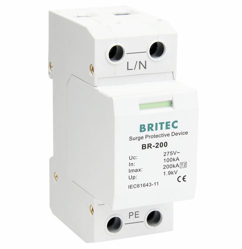 Protector de sobretensión de tipo 2 - BR-200 1P series - Britec Electric Co., Ltd - clase II / de instalación eléctrica / con teleseñalización