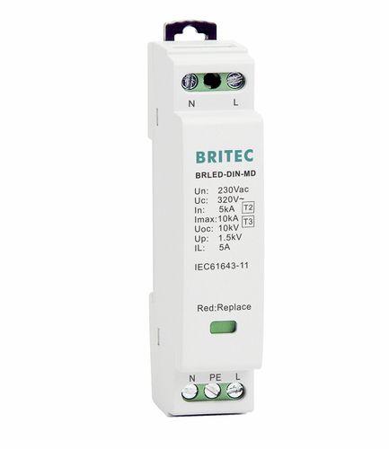 Protector de sobretensión de tipo 2 - BRLED-DIN-MD - Britec Electric Co., Ltd - de tipo 3 / clase II / clase III