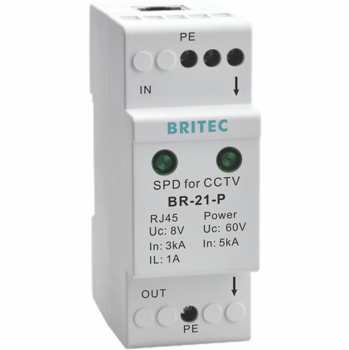 Caja de protector de sobretensión para transmisión de señales - BR-CCTV-21P series - Britec Electric Co., Ltd - para LAN / de instalación eléctrica / para líneas de transmisión de datos y telecomunicación