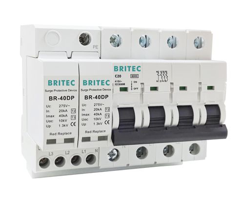 Protector de sobretensión de tipo 2 - BRCB-15/30/40 TP - Britec Electric Co., Ltd - clase II / de instalación eléctrica / con teleseñalización