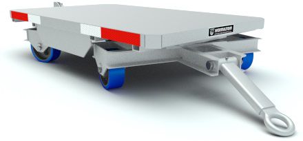 Remolque plataforma - 2K - HAMILTON CASTER - para almacén / de 2 ejes / de acoplamiento
