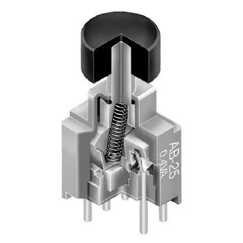 Botón pulsador de muelle - AB series - NKK Switches - cerrado / PCB / electromecánico