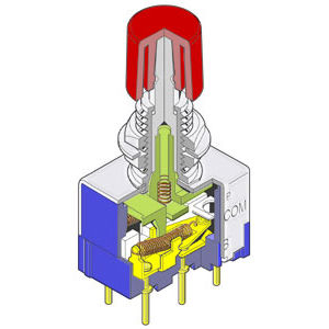 Botón pulsador táctil - DB series - NKK Switches - de muelle / en miniatura / electromecánico