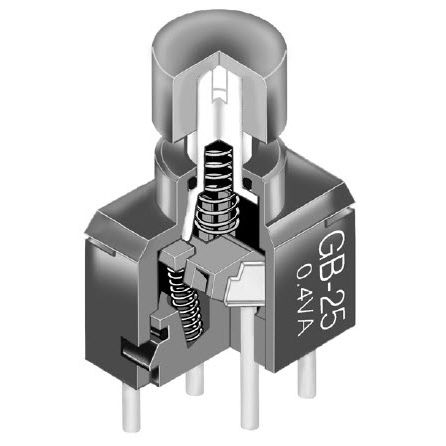 Botón pulsador de muelle - GB series - NKK Switches - estanco / cerrado / PCB