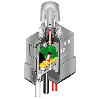 Botón pulsador de muelle - WB series - NKK Switches - estanco / electromecánico / estándar