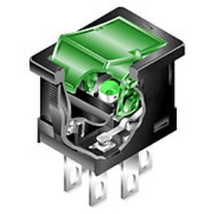 Interruptor basculante - CW series - NKK Switches - unipolar / aislado / LED