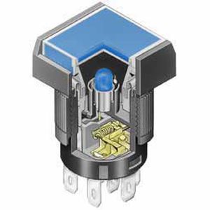 Botón pulsador IP65 - YB series - NKK Switches - de termoplástico / con luz LED / de corte