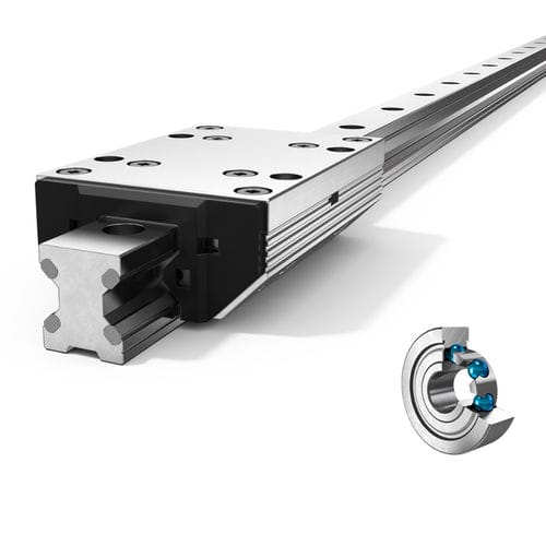 Guía lineal de rodillos - FDB series - Franke GmbH - de aluminio / reglable / sin mantenimiento