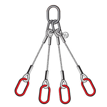Eslinga de cable - 14xx series - Carl Stahl GmbH - 4 ramales / de acero