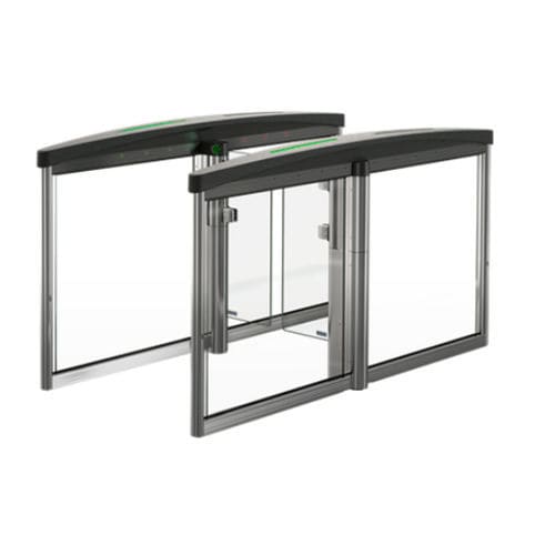 Puerta de velocidad de acero inoxidable - SpeedStile FLs - Gunnebo - de vidrio