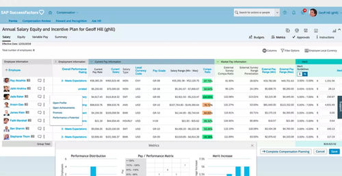 Software de gestión de recurso humano - SuccessFactors Compensation - SAP - de planificación