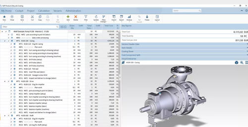 Software de interfaz - Product Lifecycle Costing - SAP - de desarollo / de ingeniería / de diseño