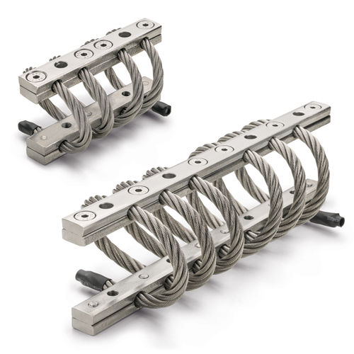 Soporte antivibratorio amortiguador de cables metálicos - AVC - ELESA - de acero inoxidable / para máquina / para bomba