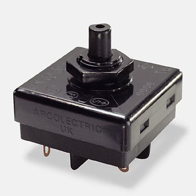 Interruptor rotativo - 2 A, 250 V | 9000 - Arcolectric - unipolar / resistente a las salpicaduras / de 4 posiciones