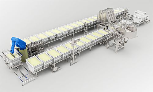 Línea de producción de queso totalmente automática - Bassine System - Alpma Alpenland Maschinenbau - queso cuajado