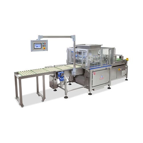 Línea de producción de galletas con dispositivo de corte - COMBY PLUS 600 - Minipan S.r.l. Food Processing Machines - con extrusora / controlada por PLC