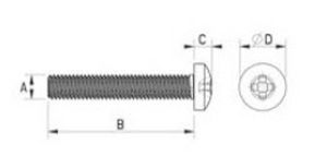 Tornillo de cabeza abombada - 423 series - Skiffy - de estrella / de plástico