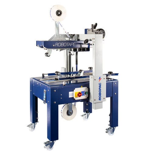 Precintadora de cajas de cartón cinta adhesiva - Robotape TBDE HD - ROBOPAC SPA - con cuatro solapas / semiautomática