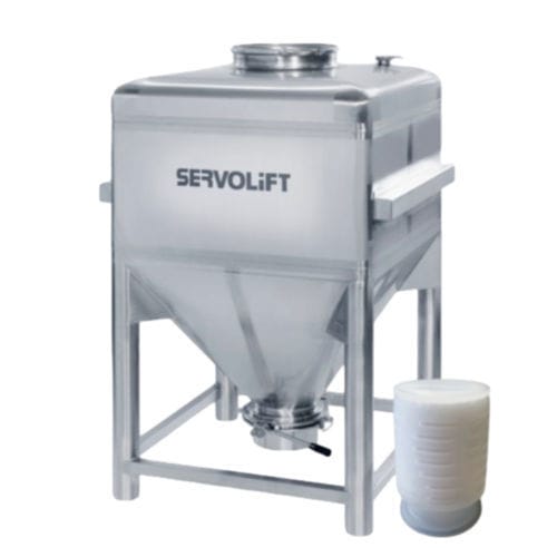 Depósito de almacenaje - WB502E series - Servolift GmbH - para productos farmacéuticos / de acero inoxidable / de fondo cónico
