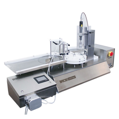 Llenadora tapadora semiautomática - MINICAN 50 - WICK-Machinery GmbH - de frasco / rotativa